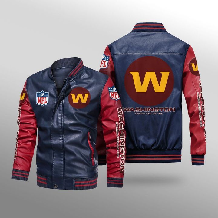 Washington Football Team Leather Bomber Jacket1