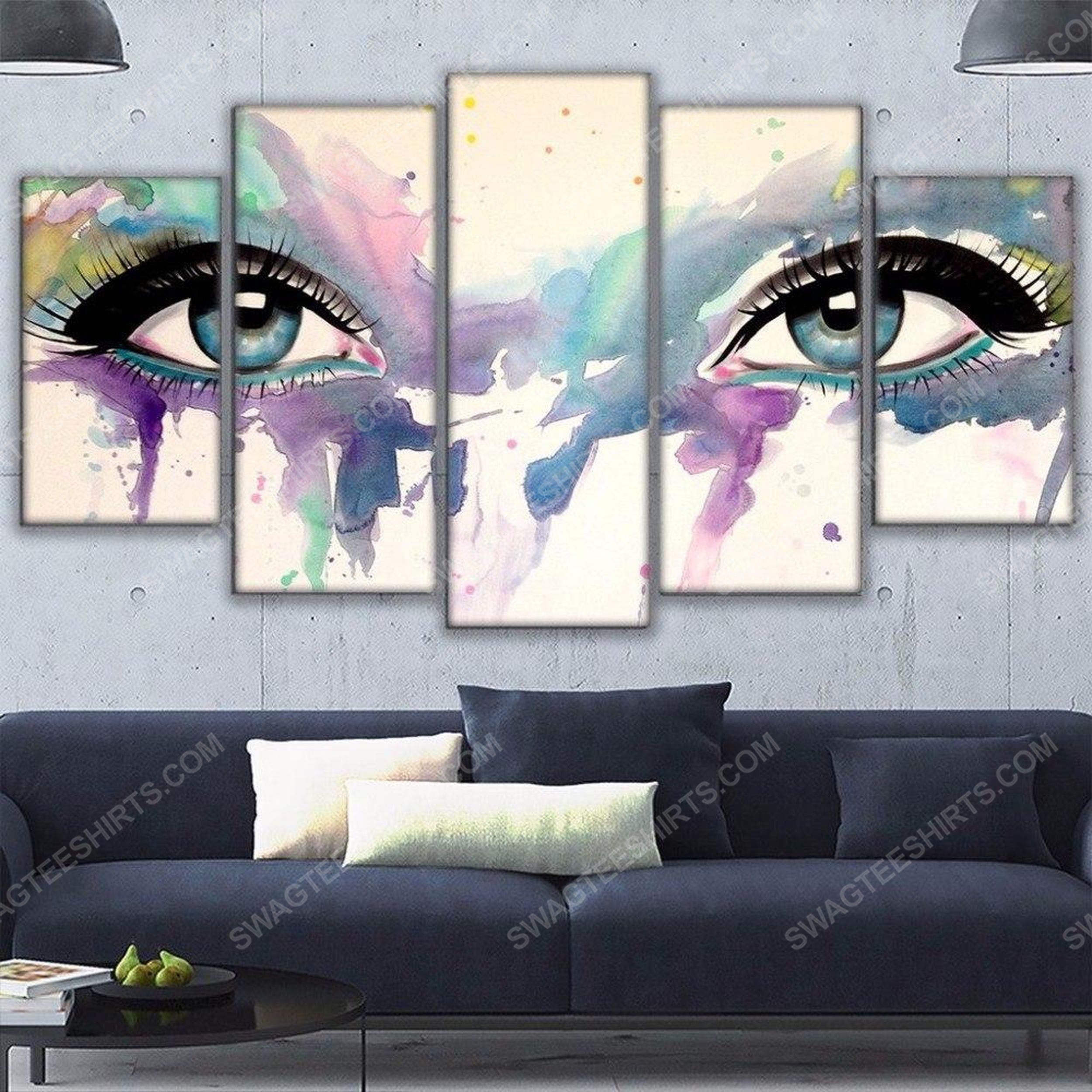 [special edition] Watercolor eyes for art print painting canvas wall art home decor – maria