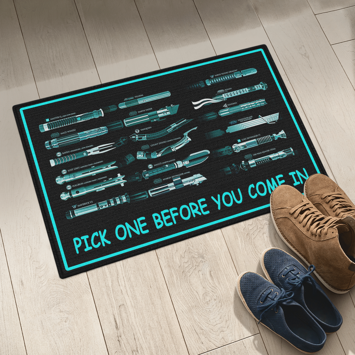 Weapons pick one before you come in doormat 1