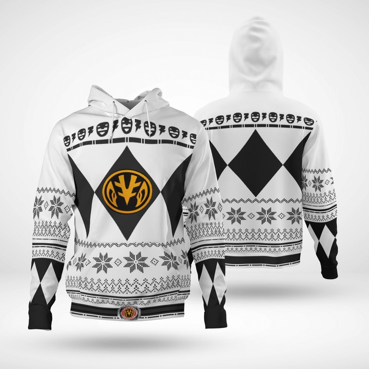 White Power ranger 3d all over print hoodie – LIMITED EDITION