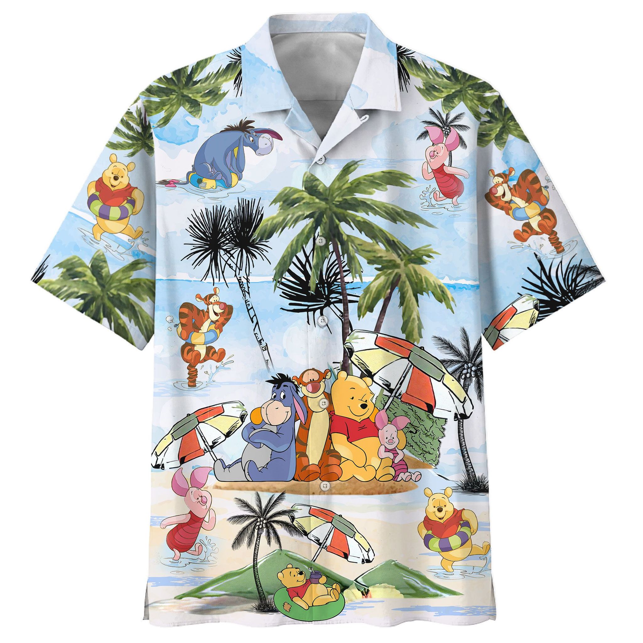 Winnie Pooh summer time hawaiian shirt