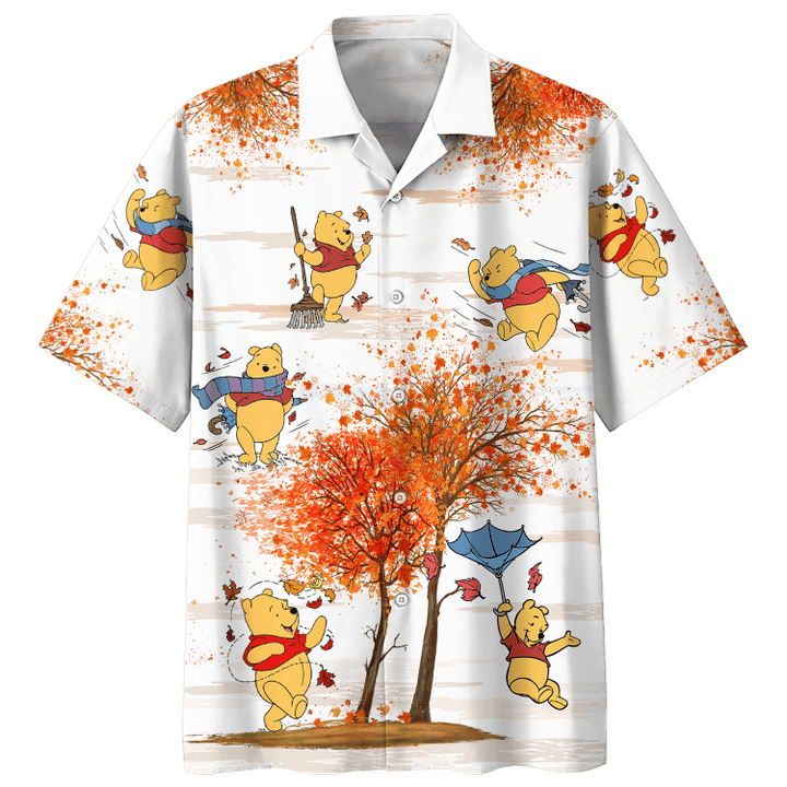 Winnie The Pooh autumn time hawaiian Shirt -BBS