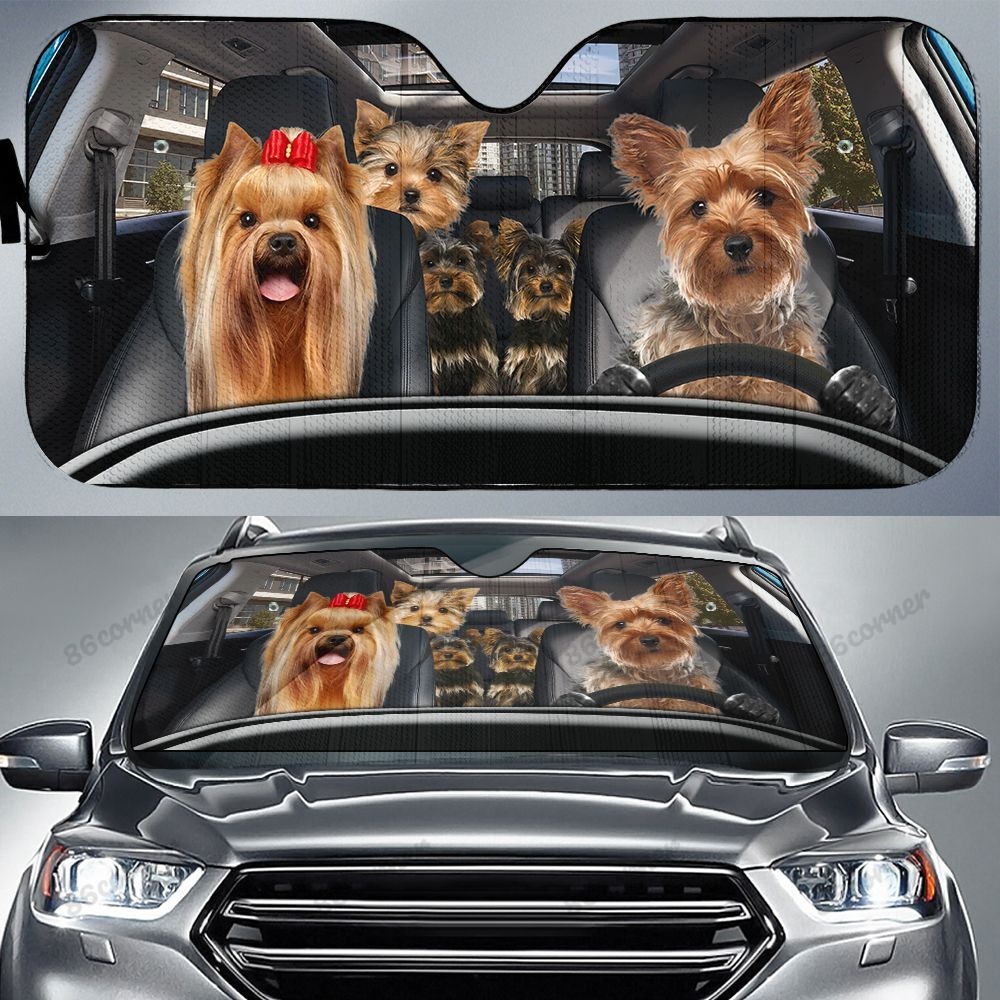 Yorkshire Terrier family car sunshade - Picture 2