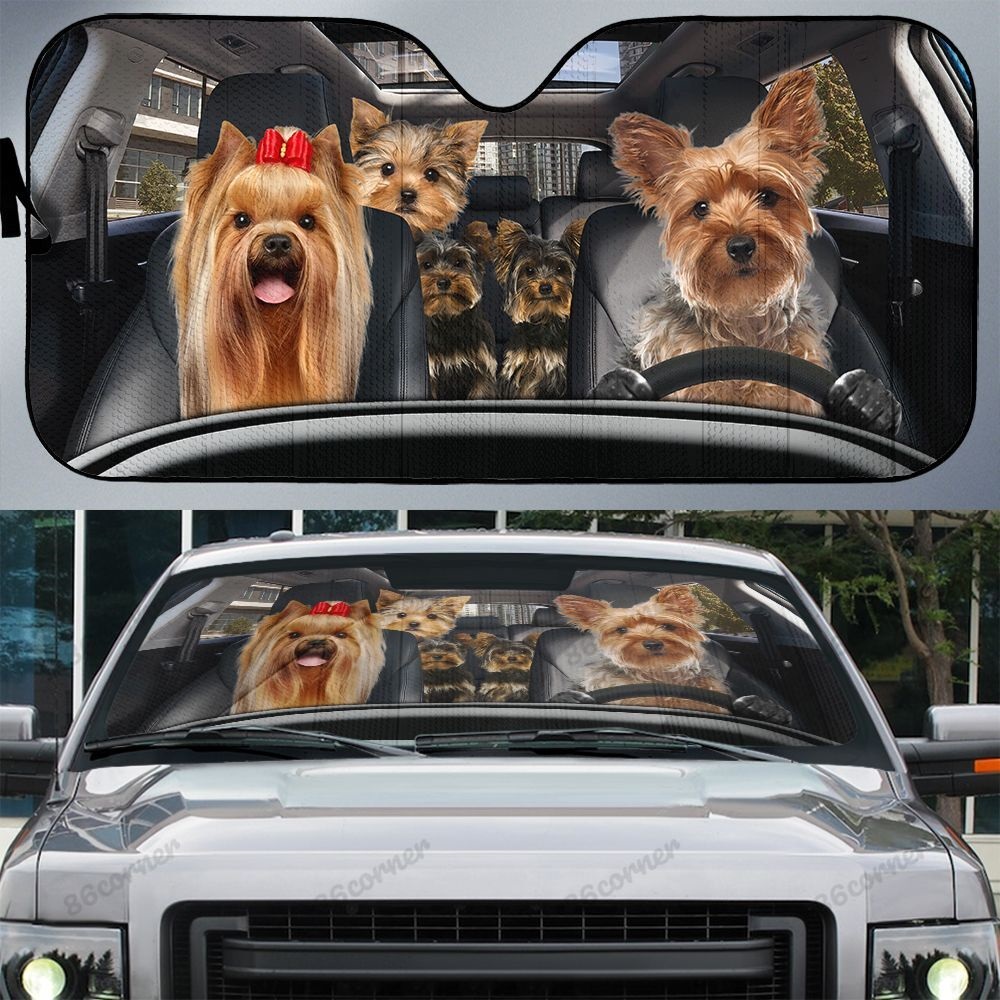 Yorkshire Terrier family car sunshade