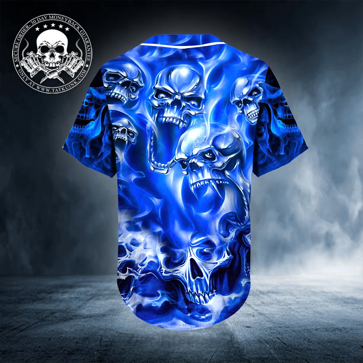 13-Ghost Blue Skull Personalized Baseball Jersey (3)