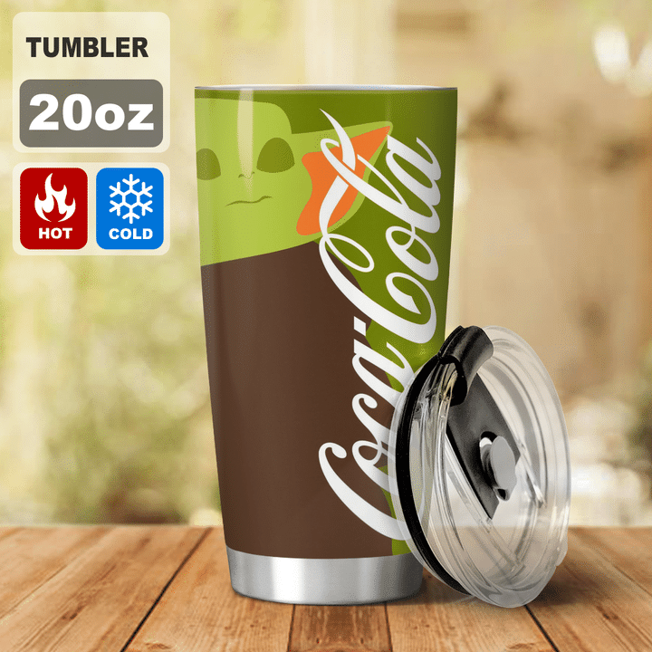 22-Baby Yoda Coca Cola I dont care what day it is Its early Im Grumpy I want coke Tumbler (2)