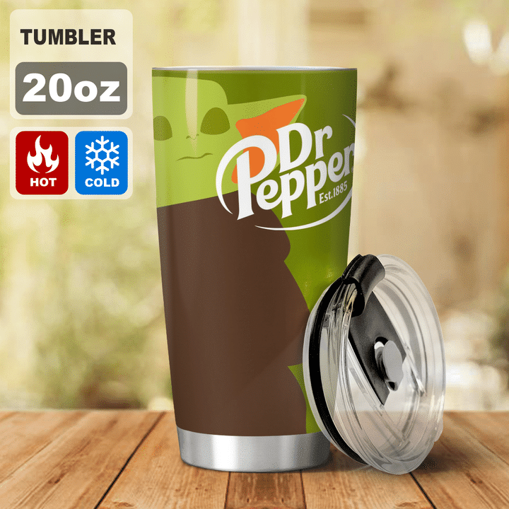 27-Baby Yoda Dr Pepper I dont care what day it is Its early Im Grumpy I want coke Tumbler (2)