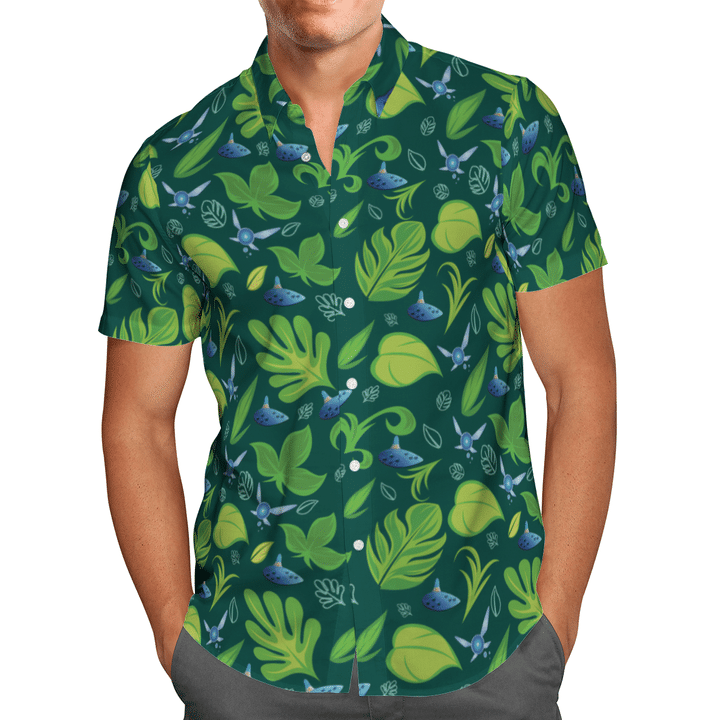 27-Zelda Ocarina and Navi hawaiian shirt (1)