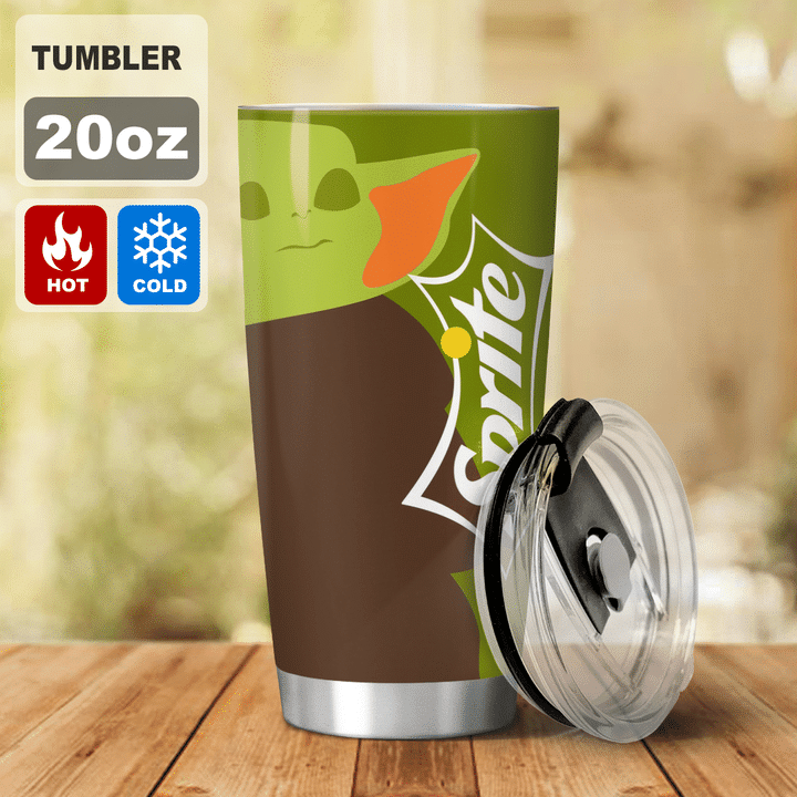 28-Baby Yoda Sprite I dont care what day it is Its early Im Grumpy I want coke Tumbler (4)