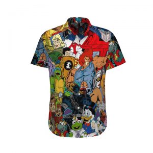 80's cartoon characters hawaiian shirt 1