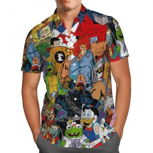 80's cartoon characters hawaiian shirt 2