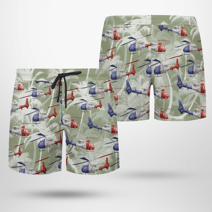 Aérospatiale gazelle french army hawaiian shirt and shorts4