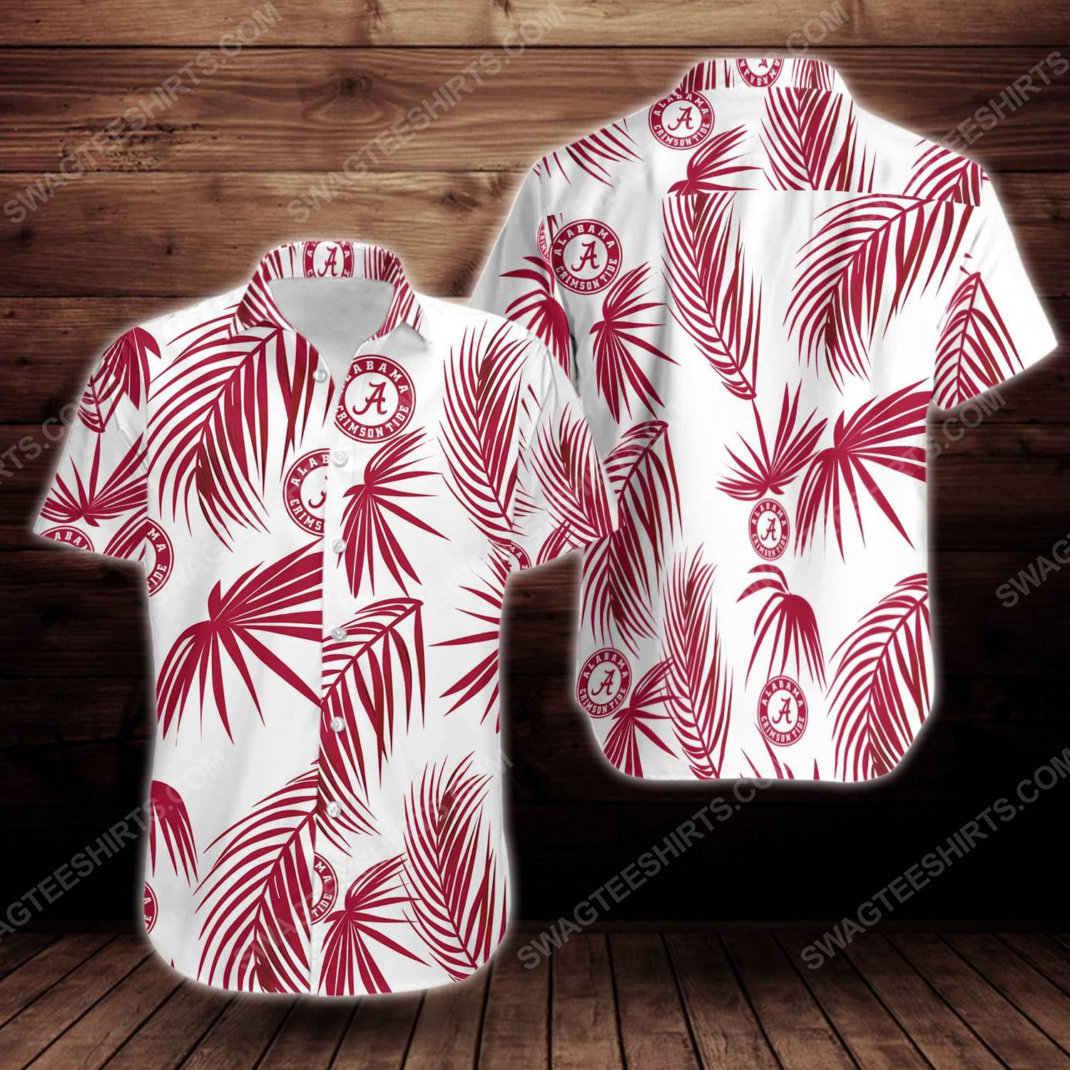 Alabama crimson tide football short sleeve hawaiian shirt 1