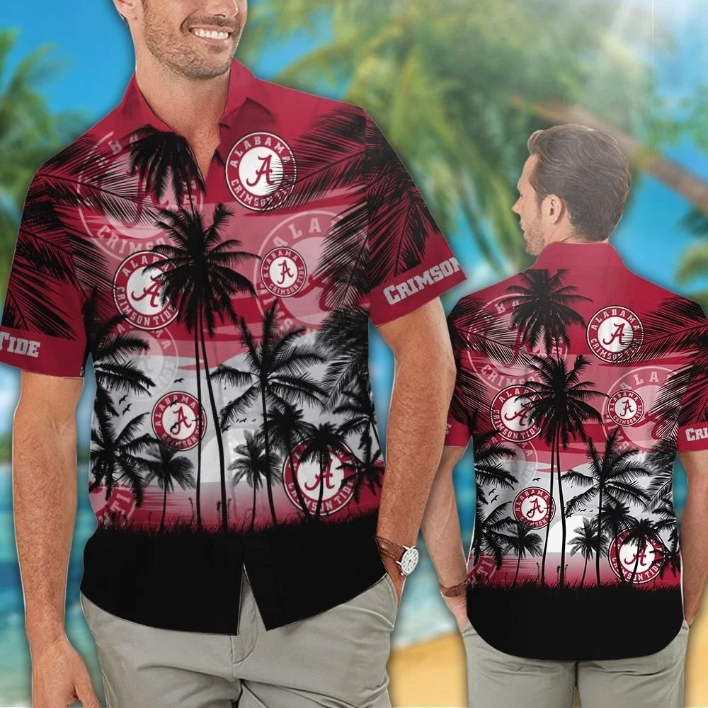 Alabama crimson tide tropical hawaiian shirt 1