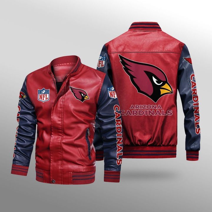 Arizona Cardinals Leather Bomber Jacket 2