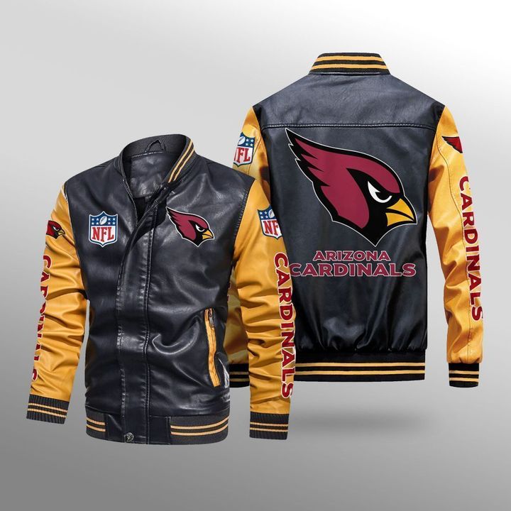 Arizona Cardinals Leather Bomber Jacket 3