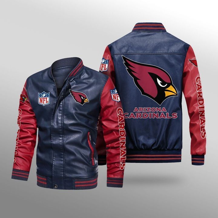 Arizona Cardinals Leather Bomber Jacket 4