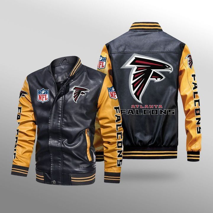 Atlanta Falcons Leather Bomber Jacket 3