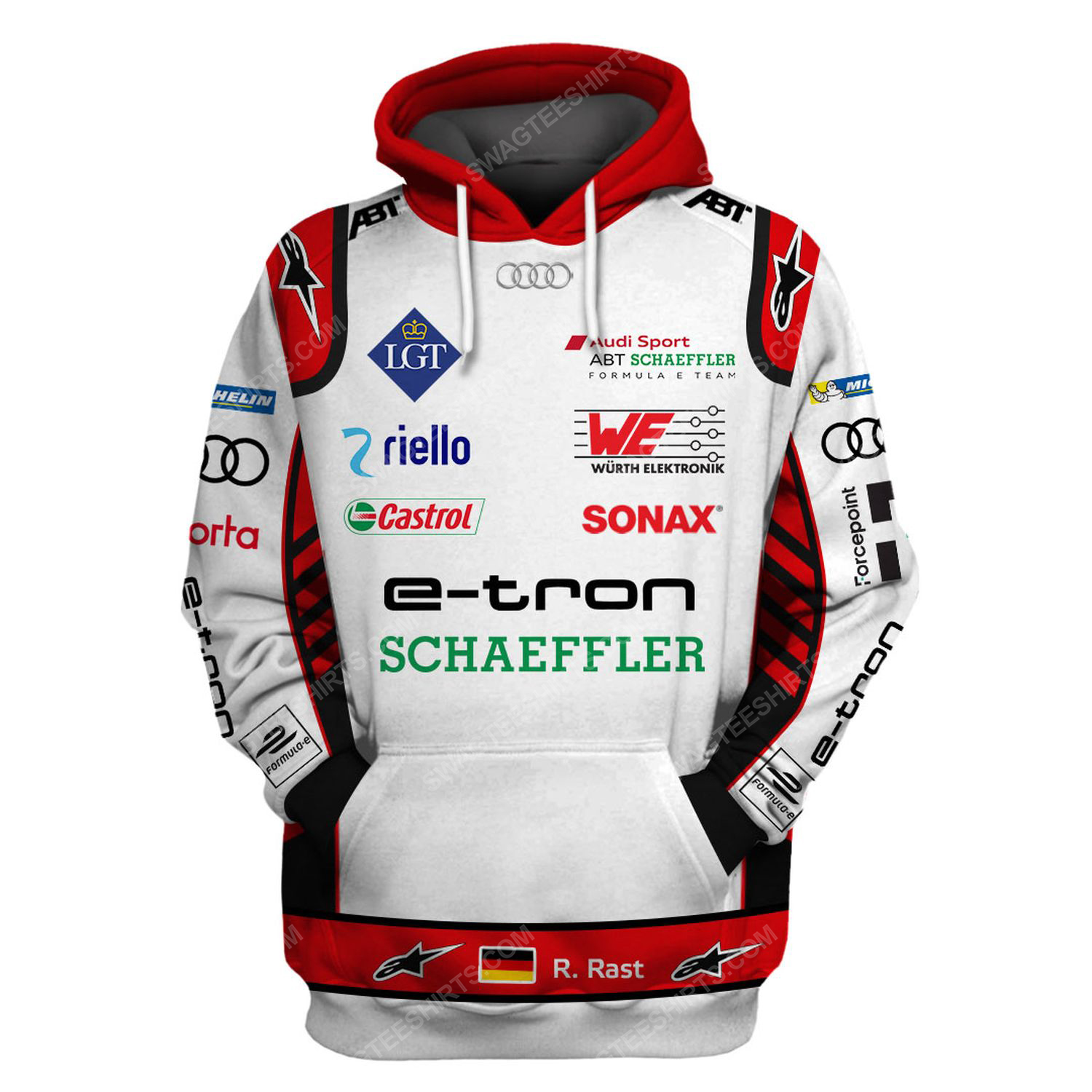 [special edition] Audi e-tron schwarzer racing team motorsport full printing shirt – maria