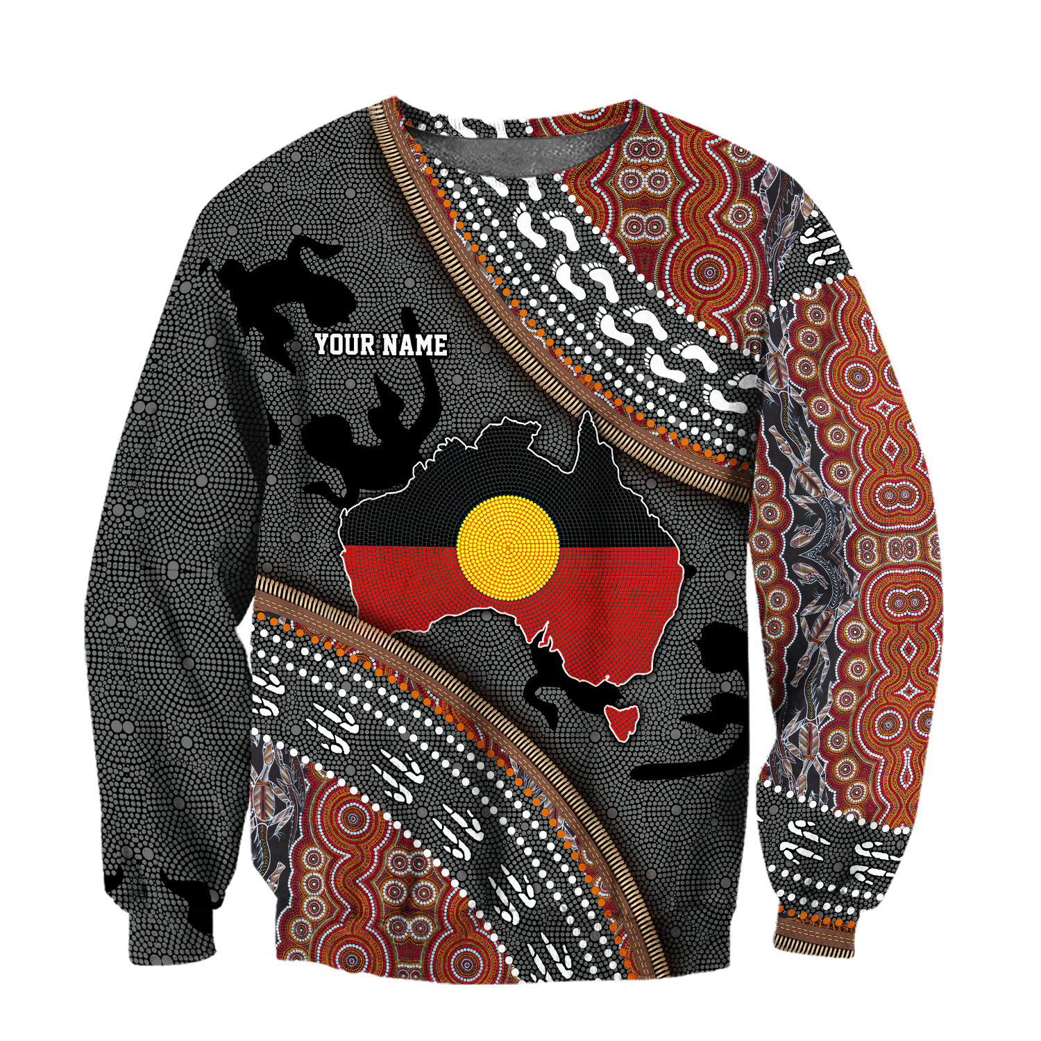 Australia map Aboriginal dots custom personalized name 3d shirt, hoodie 1