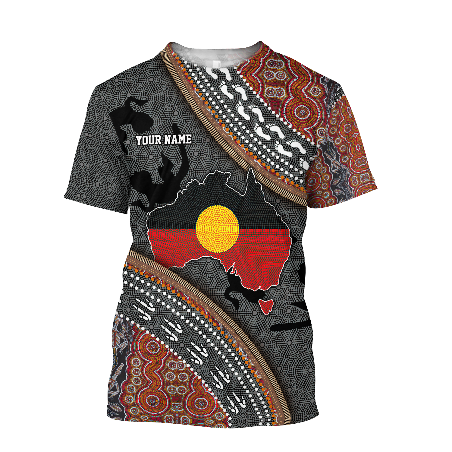 Australia map Aboriginal dots custom personalized name 3d shirt, hoodie 2