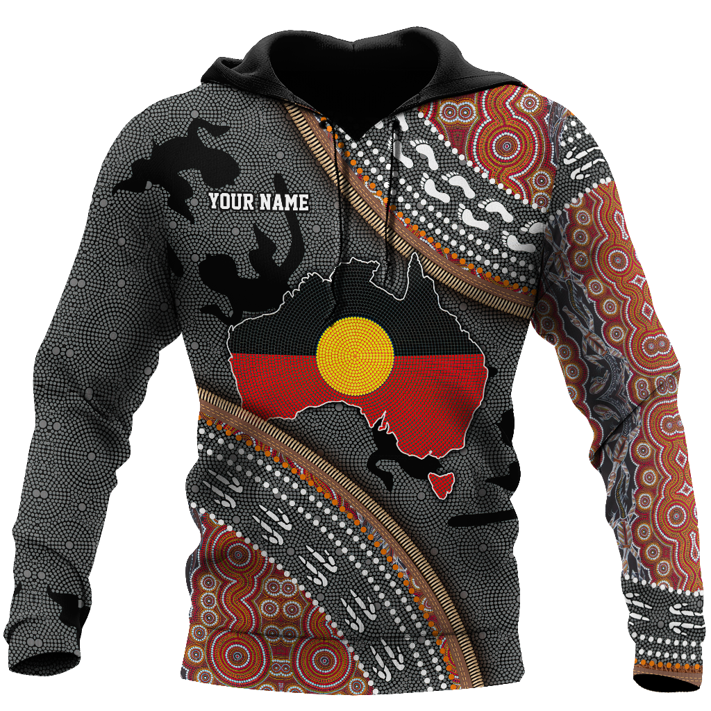 Australia map Aboriginal dots custom personalized name 3d shirt, hoodie