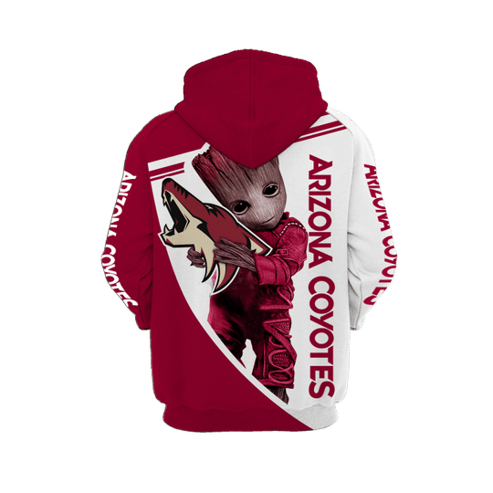 Baby Groot Arizona coyotes 3d all over print hoodie2