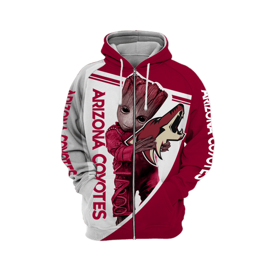 Baby Groot Arizona coyotes 3d all over print hoodie4