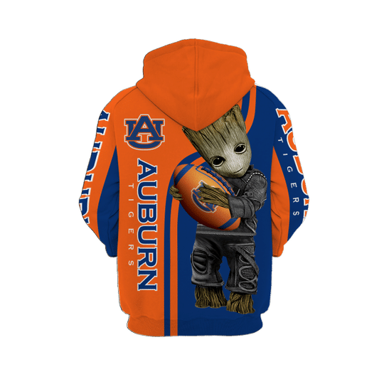 Baby Groot Auburn tigers 3d all over print hoodie2