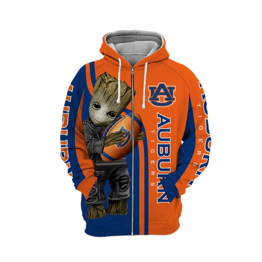 Baby Groot Auburn tigers 3d all over print hoodie3