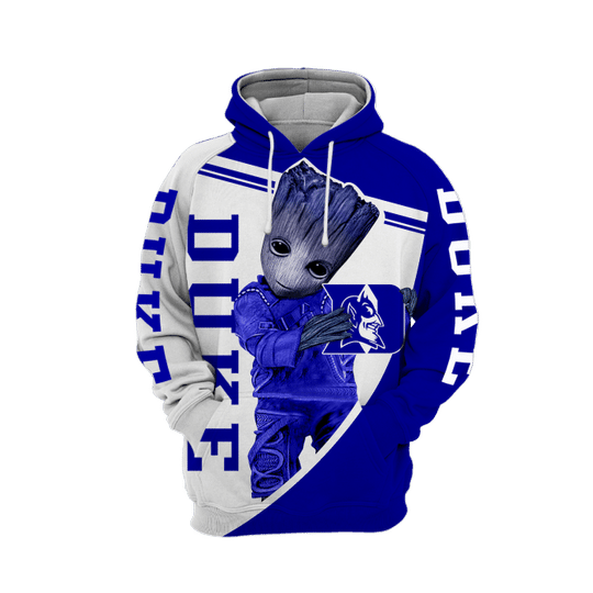 Baby Groot Duke blue devils 3d all over print hoodie1