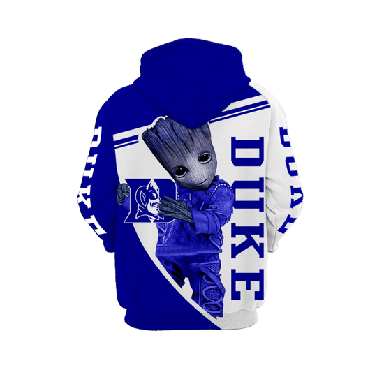 Baby Groot Duke blue devils 3d all over print hoodie2