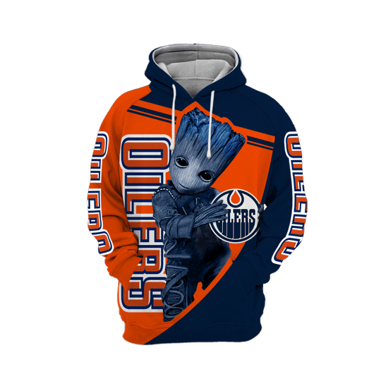 Baby Groot Edmonton oilers 3d all over print hoodie2