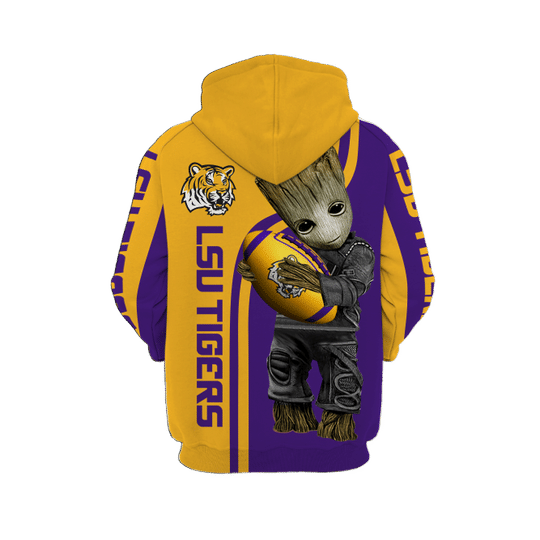 Baby Groot Lsu tigers 3d all over print hoodie2