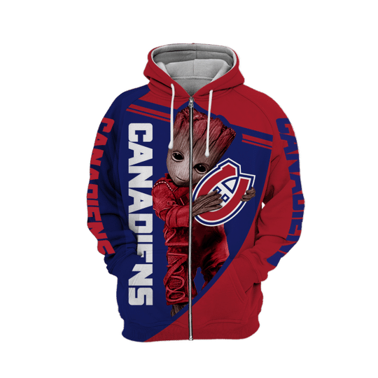 Baby Groot Montreal canadiens 3d all over print hoodie4