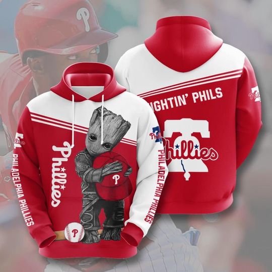 Baby Groot Philadelphia phillies 3d all over print hoodie