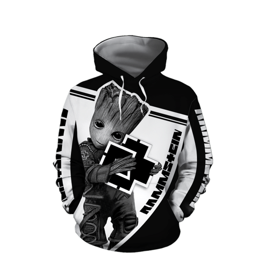 Baby Groot Rammstein 3d all over print hoodie1