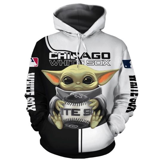 Baby Yoda Chicago white sox 3d all over print hoodie2