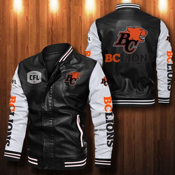 Bc Lions Leather Bomber Jacket 1