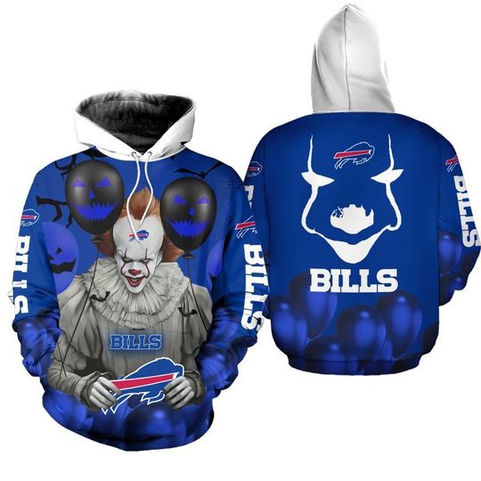 Buffalo bills pennywise the dancing clown it halloween 3d all over print hoodie1