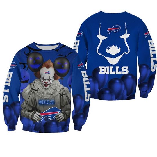 Buffalo bills pennywise the dancing clown it halloween 3d all over print hoodie2