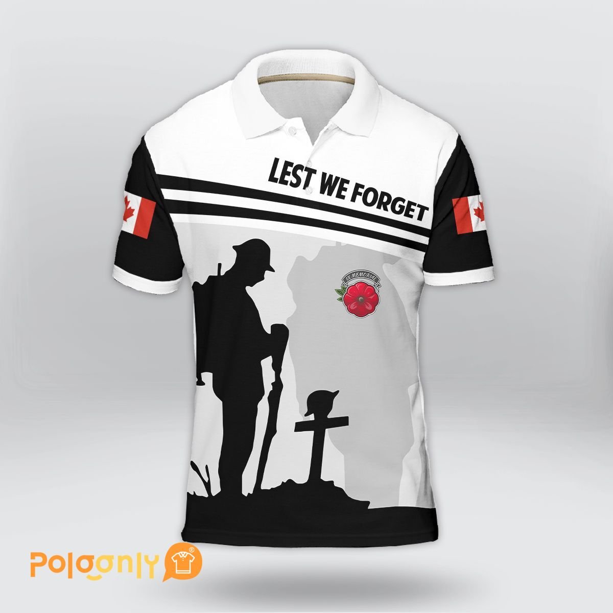 Canada Veteran Lest We Forget Polo Shirt