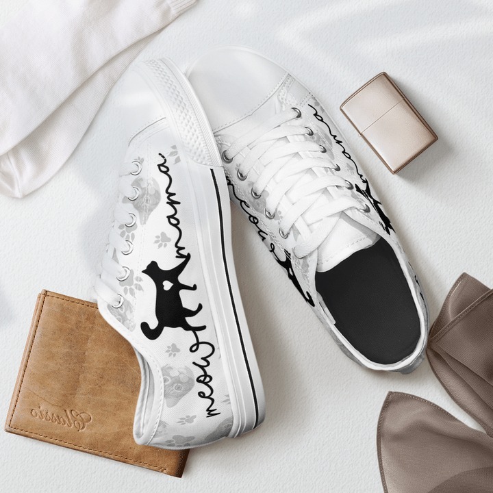 Cat lovers meow mama low top shoes 1