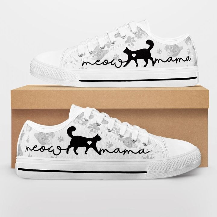 Cat lovers meow mama low top shoes 2