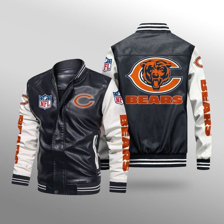 Chicago Bears Leather Bomber Jacket 1