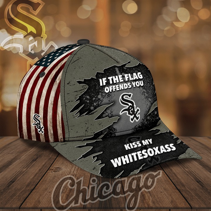 Chicago White Sox If The Flag Offends You Kiss My Whitesoxass Cap1