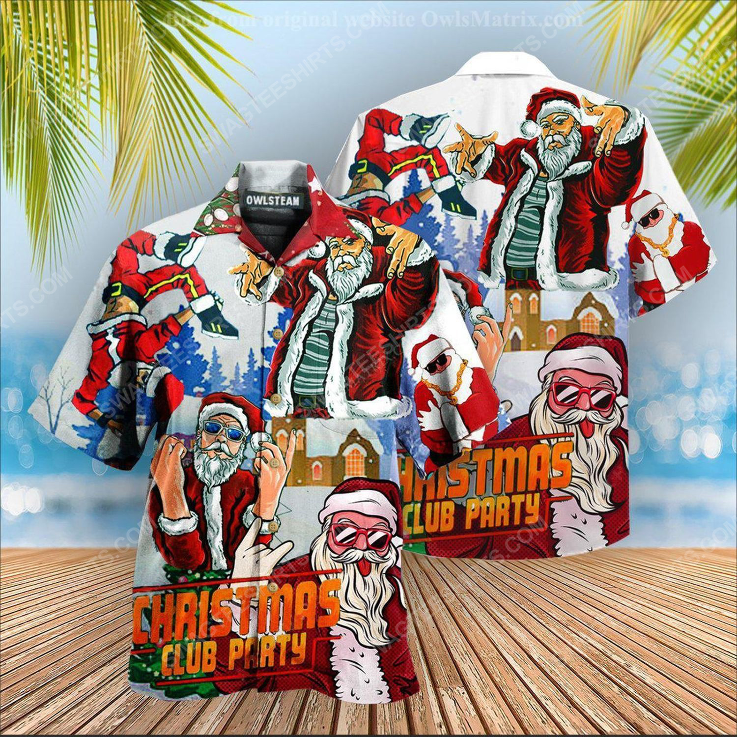 Christmas club party with santa dj hawaiian shirt 1 - Copy (2)