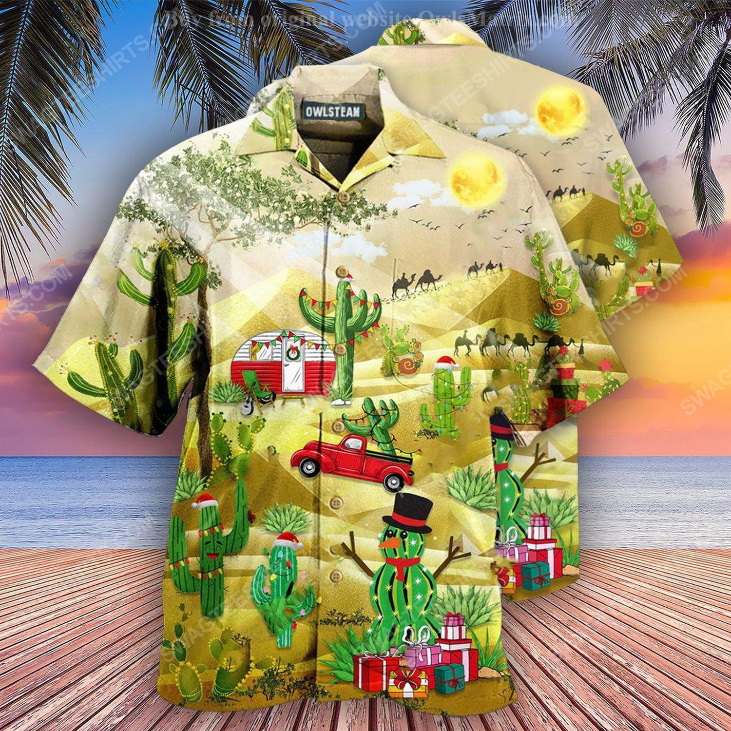 [special edition] Christmas holiday life is better with cactus full print hawaiian shirt – maria