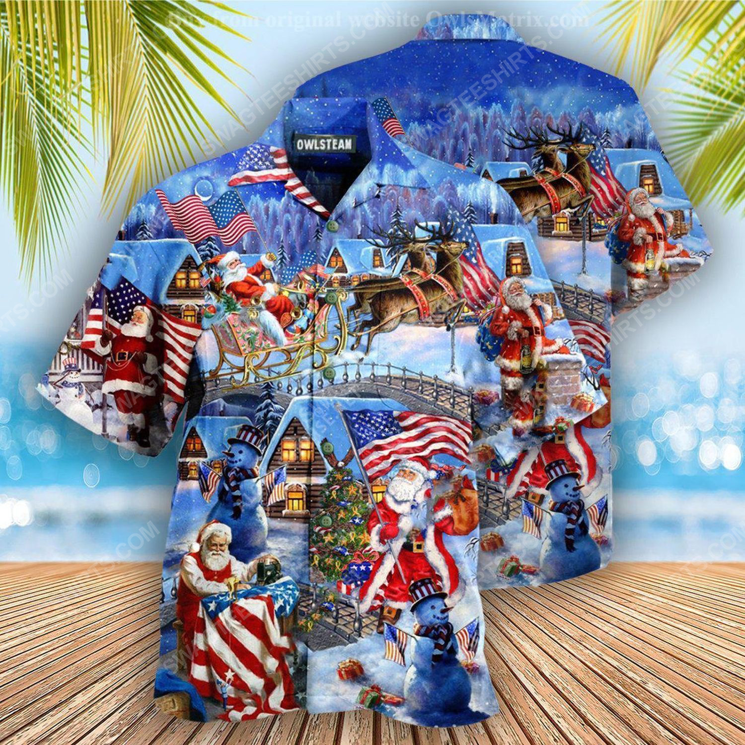 [special edition] Christmas holiday santa american patriots full print hawaiian shirt – maria