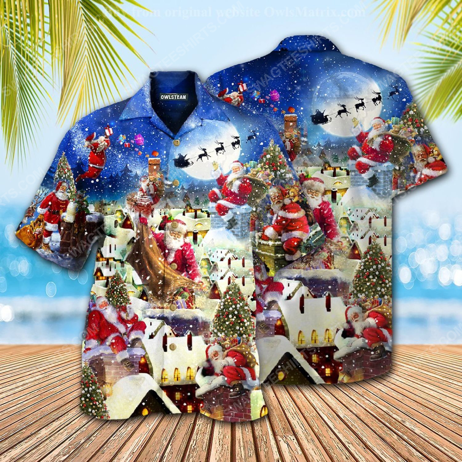 [special edition] Christmas holiday santa claus can deliver presents hawaiian shirt – maria